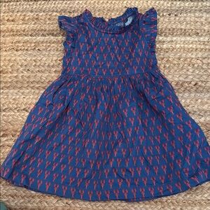 Blue and Red Lobster Print Ruffled Sundress Sz 5/6